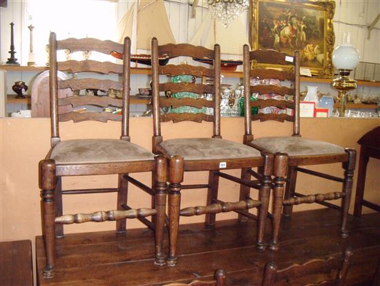 6 oak ladder back chairs